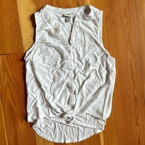 White button up tank top